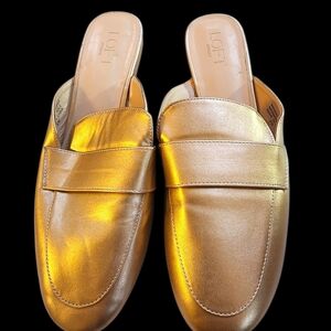 EUC LOFT Outlet Gold Slip-ons Size 9